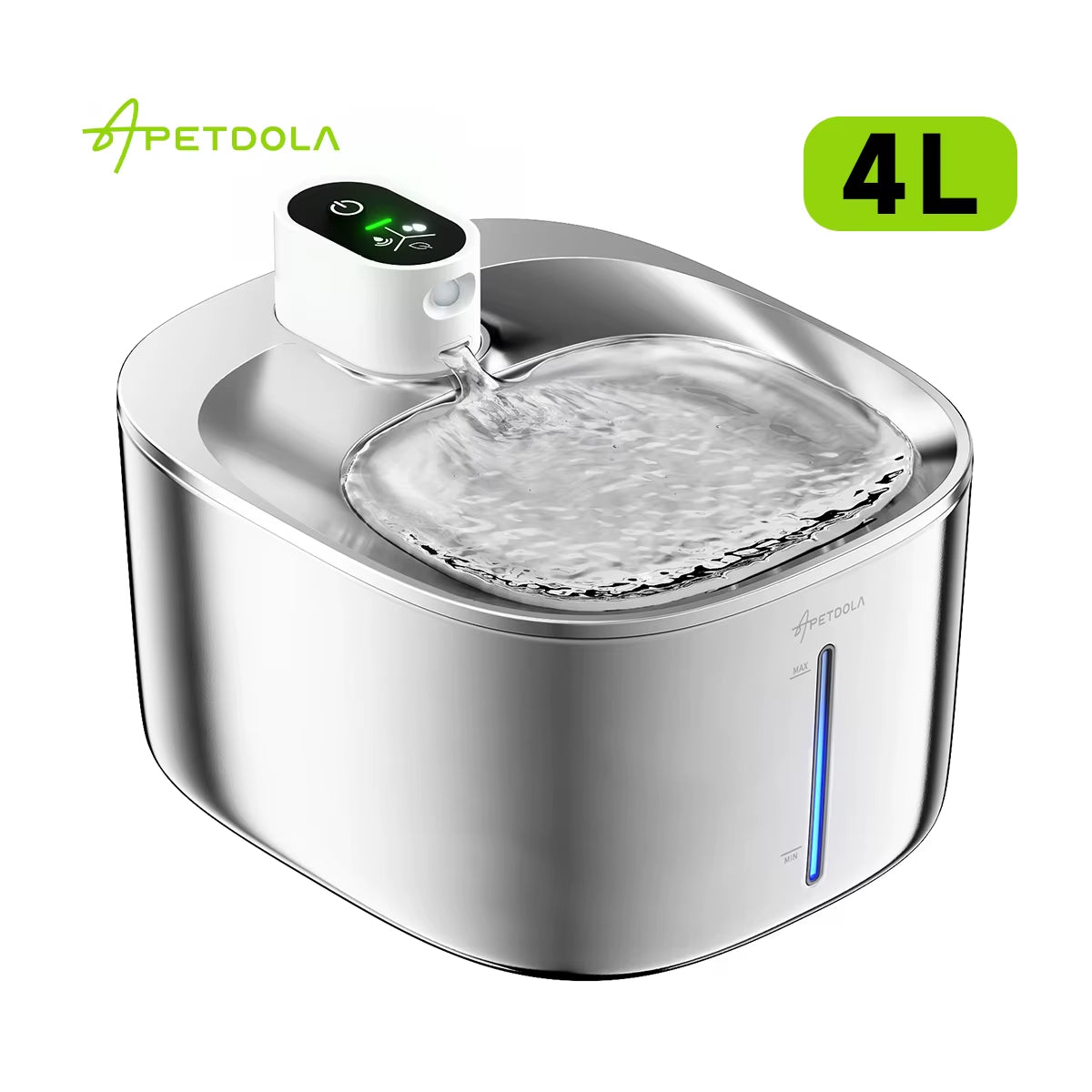 APETDOLA 4L Wireless Pet Fountain - Auto-Sensor Water Dispenser with 3 Modes for Cats & Dogs