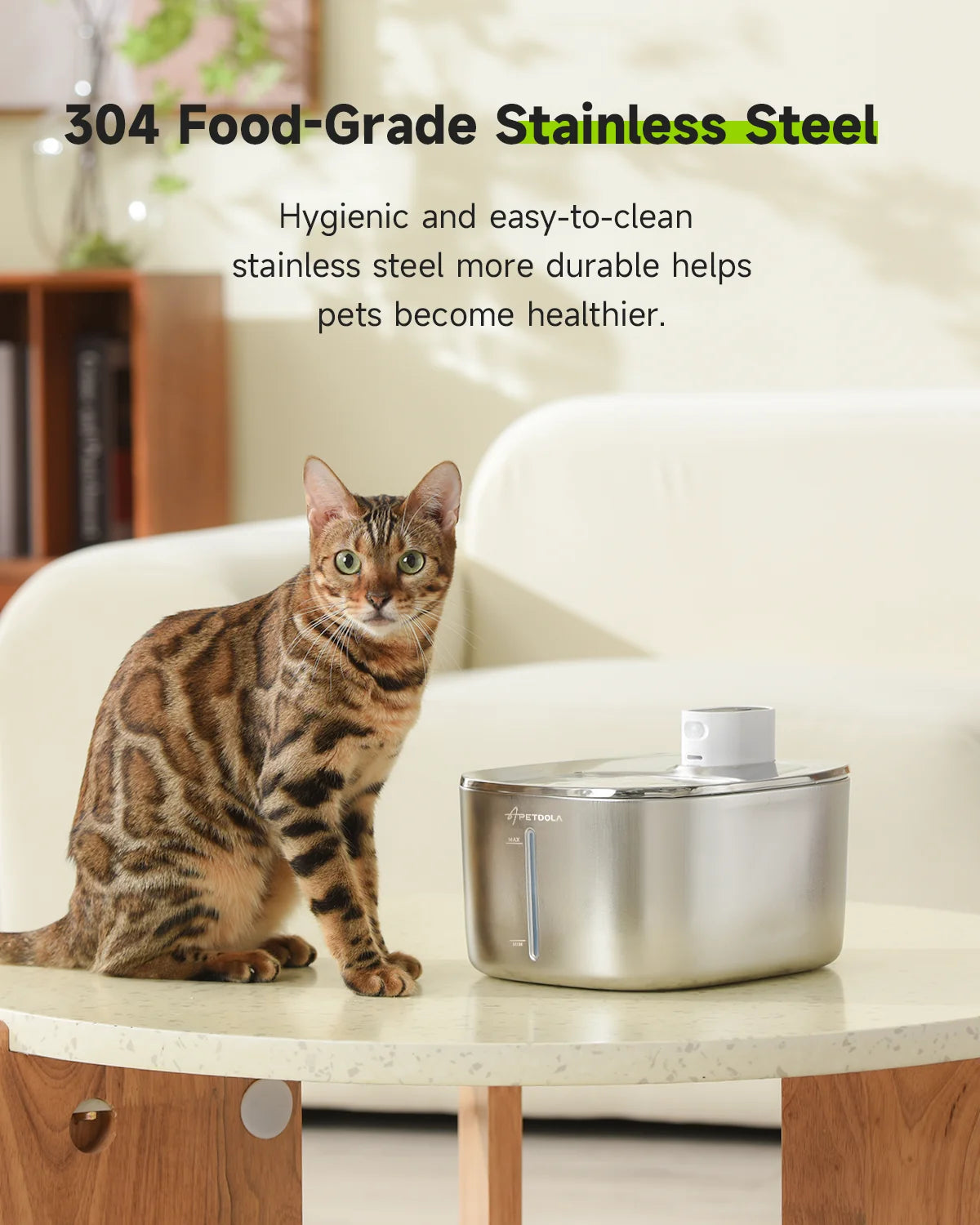APETDOLA 4L Wireless Pet Fountain - Auto-Sensor Water Dispenser with 3 Modes for Cats & Dogs