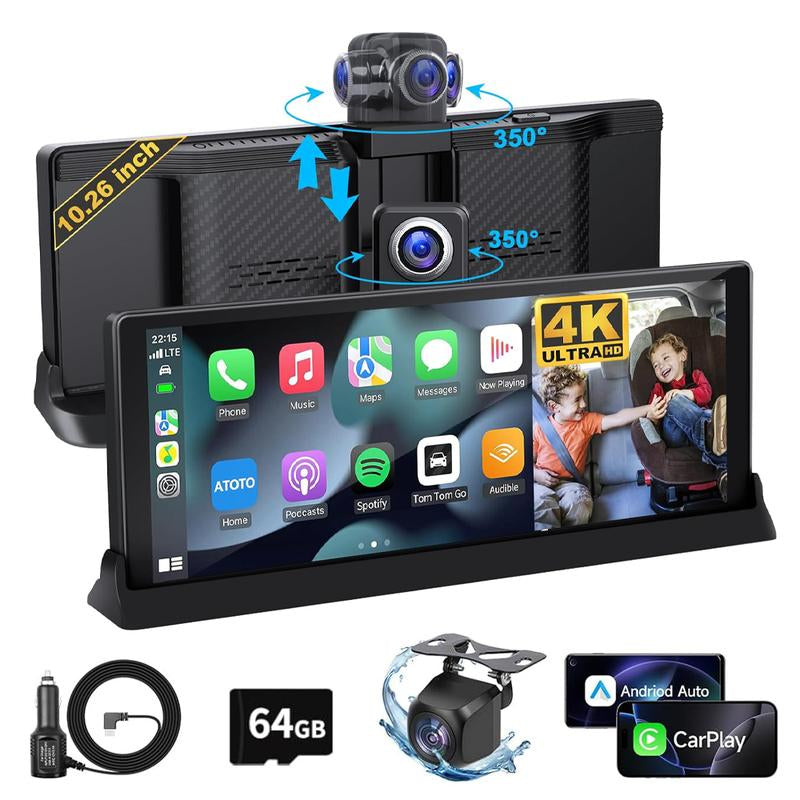 Ultimate CarPlay 10.26" Smart Dash Cam with 4K Recording